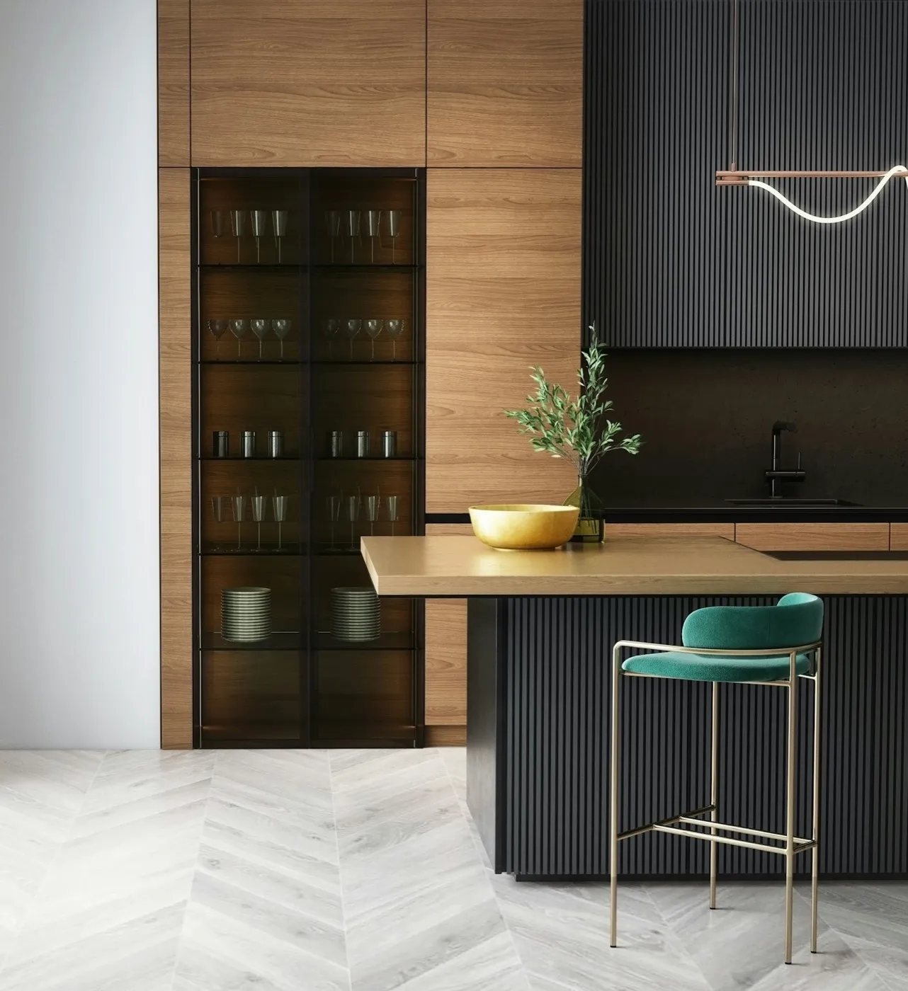 Walnut & Black Ribbed — Lake Oswego